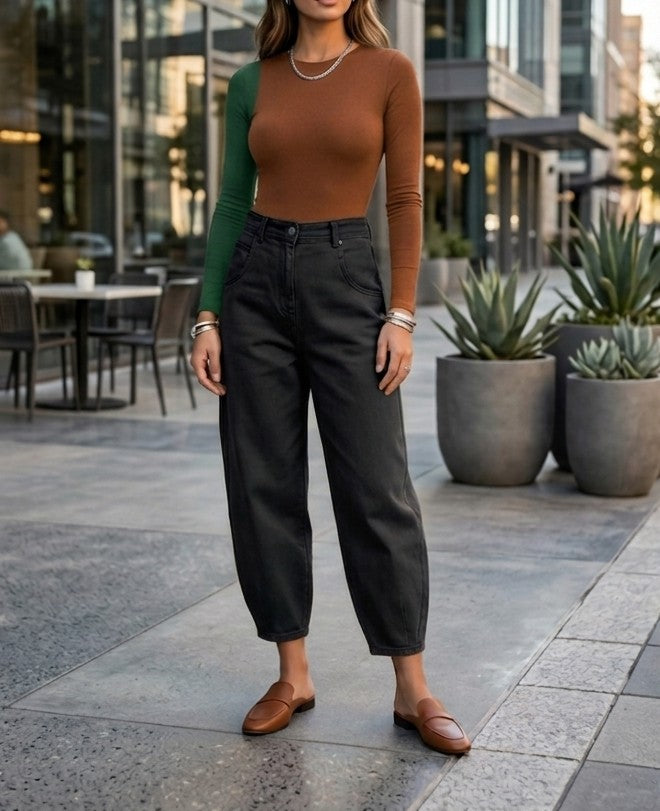 Jean Loose Femme Style Caractère Denim
