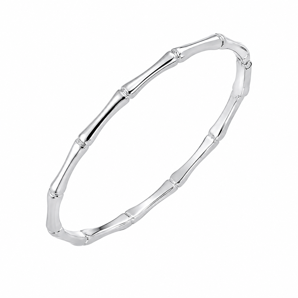 Bracelet fin bambou argente elegance