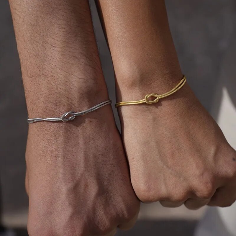 Bracelet noeud argente