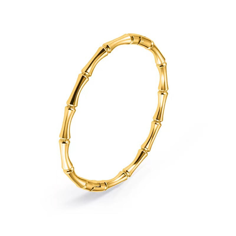 Bracelet fin bambou argente elegance