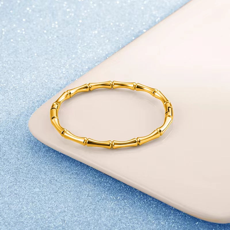 Bracelet fin bambou argente elegance