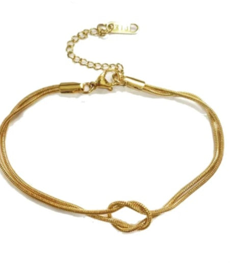 Bracelet noeud argente