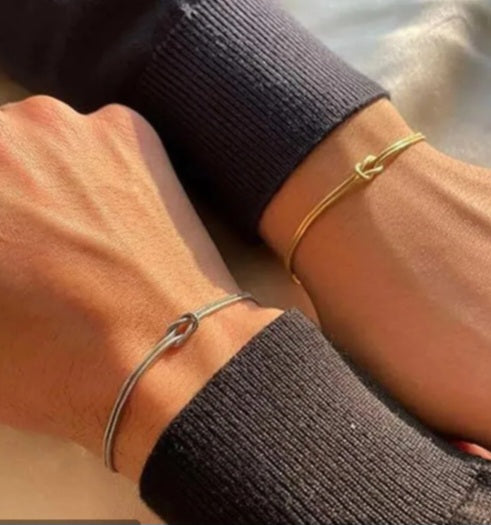Bracelet noeud argente