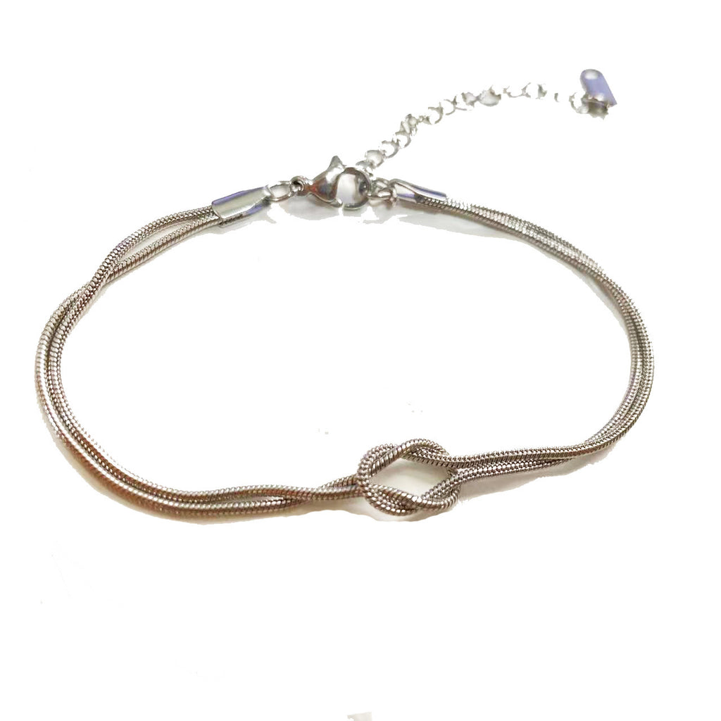 Bracelet noeud argente