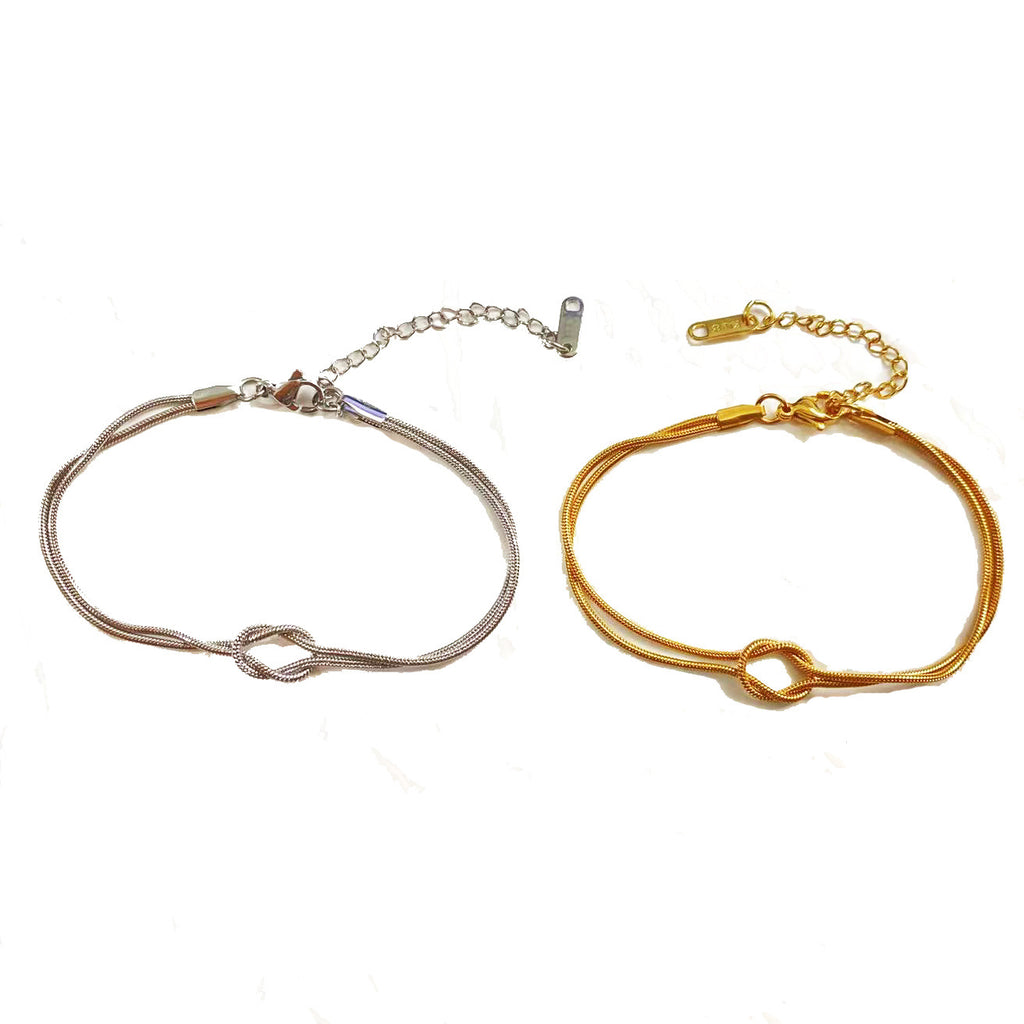 Bracelet noeud argente