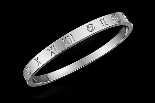 Bracelet Jonc Romain Creux Argent, Doré, Rose