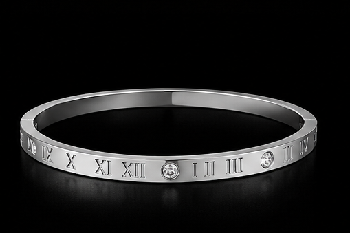 Bracelet Jonc Romain Creux Argent, Doré, Rose