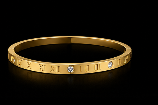 Bracelet Jonc Romain Creux Argent, Doré, Rose