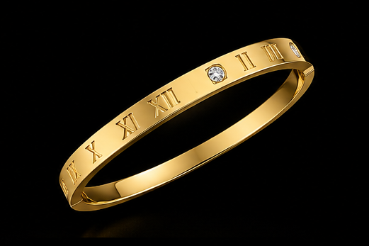 Bracelet Jonc Romain Creux Argent, Doré, Rose