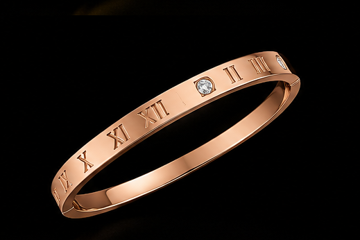 Bracelet Jonc Romain Creux Argent, Doré, Rose