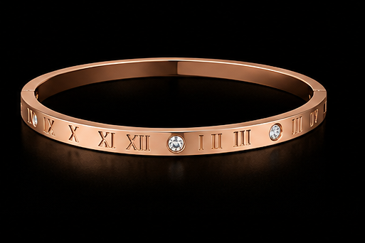 Bracelet Jonc Romain Creux Argent, Doré, Rose