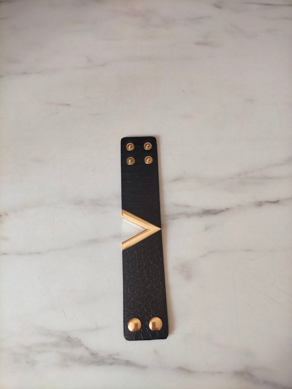 Bracelet Manchette Bleu Marine & Or