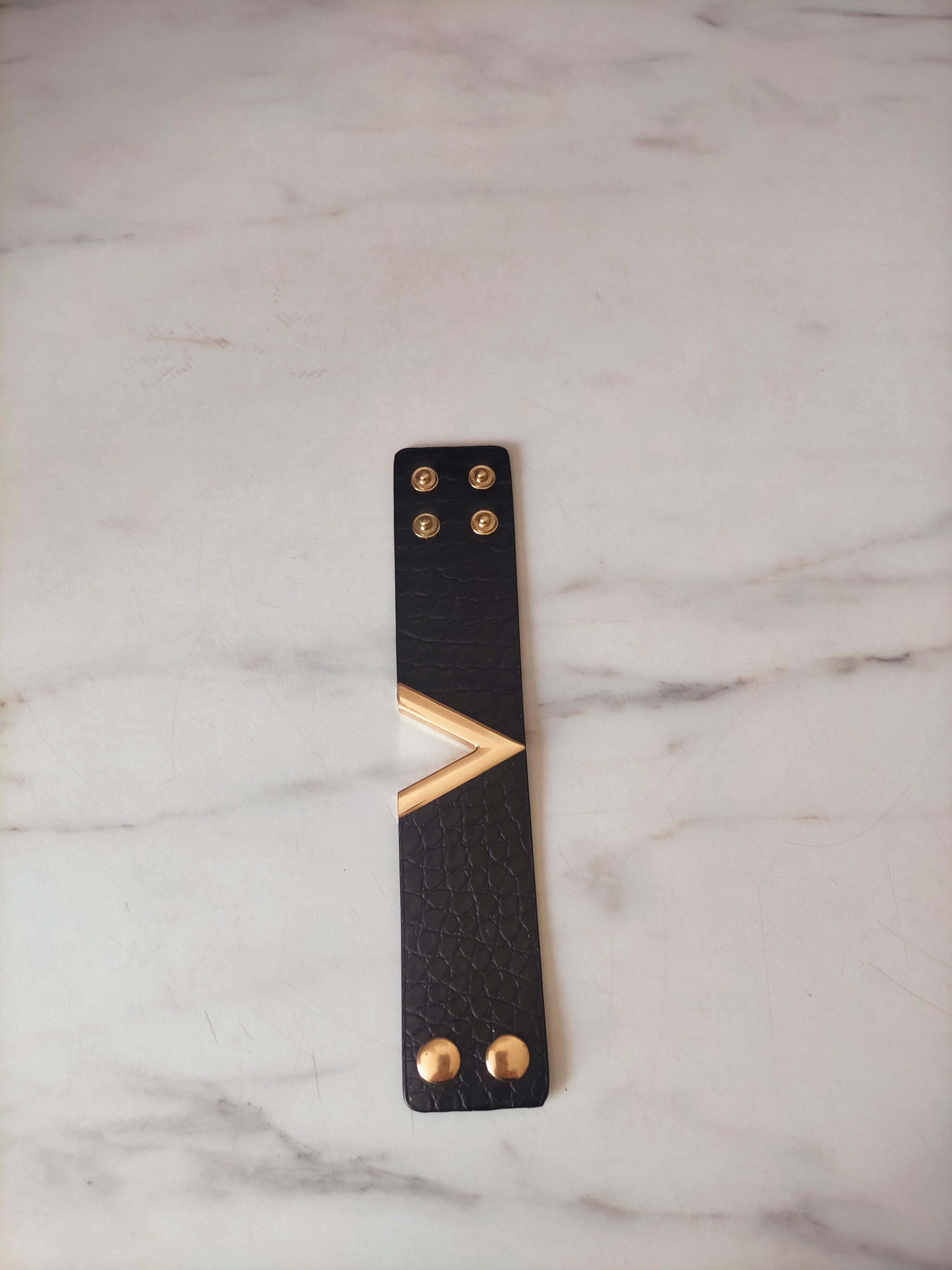 Bracelet Manchette Bleu Marine & Or