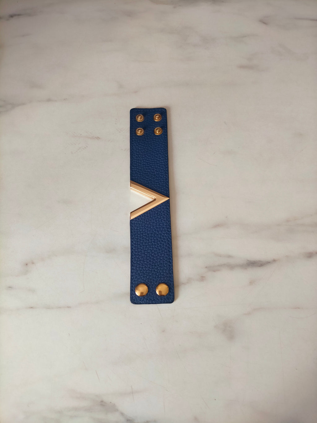Bracelet Manchette Bleu Marine & Or