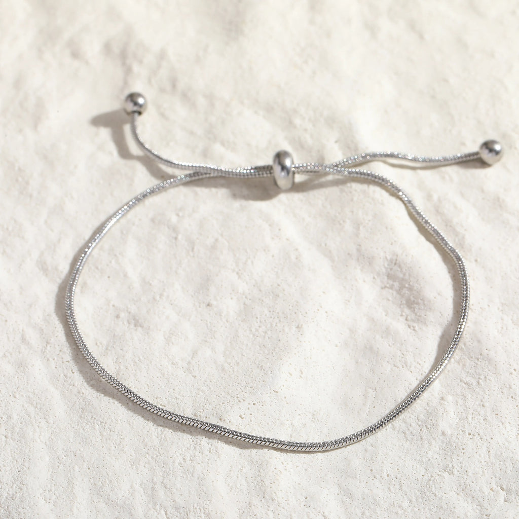 Bracelet cordon de serpent avec perles-rondes