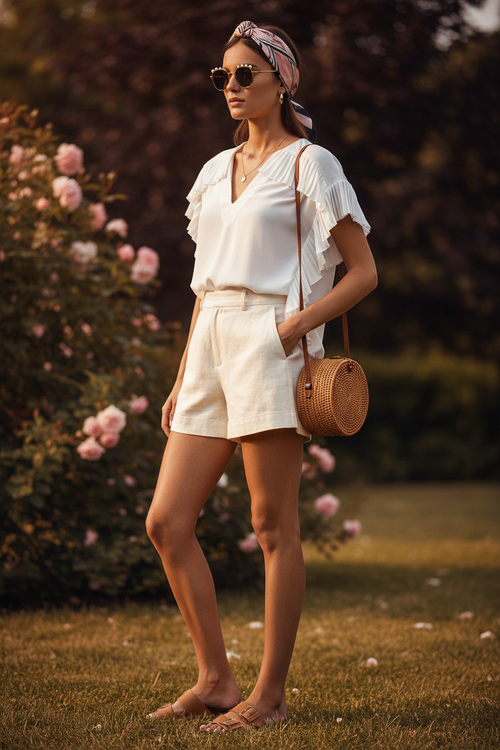 Blouse Femme Manches Volantées Col V