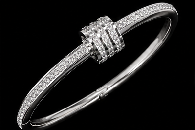 Bracelet Jonc Doré Strass Taille Fine