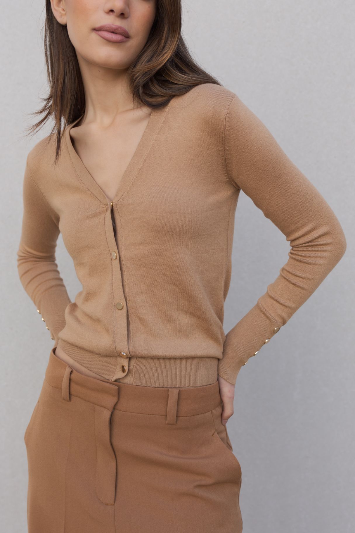 Cardigan Camel Femme Raffiné & Élégant
