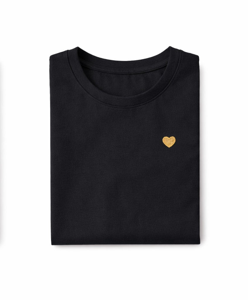 T-Shirt Rose Cœur Doré
