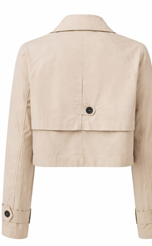 Trench Coat Court Femme Beige