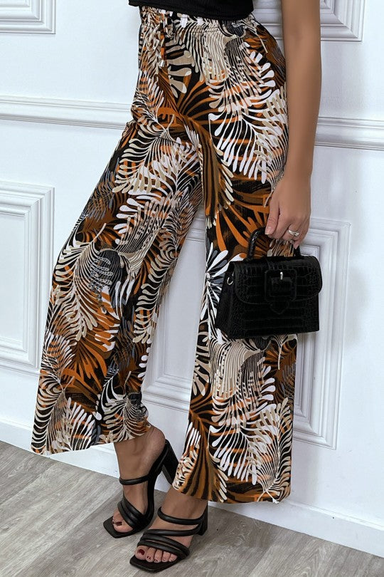 Pantalon Femme Imprimé Jungle Fluide & Élégant