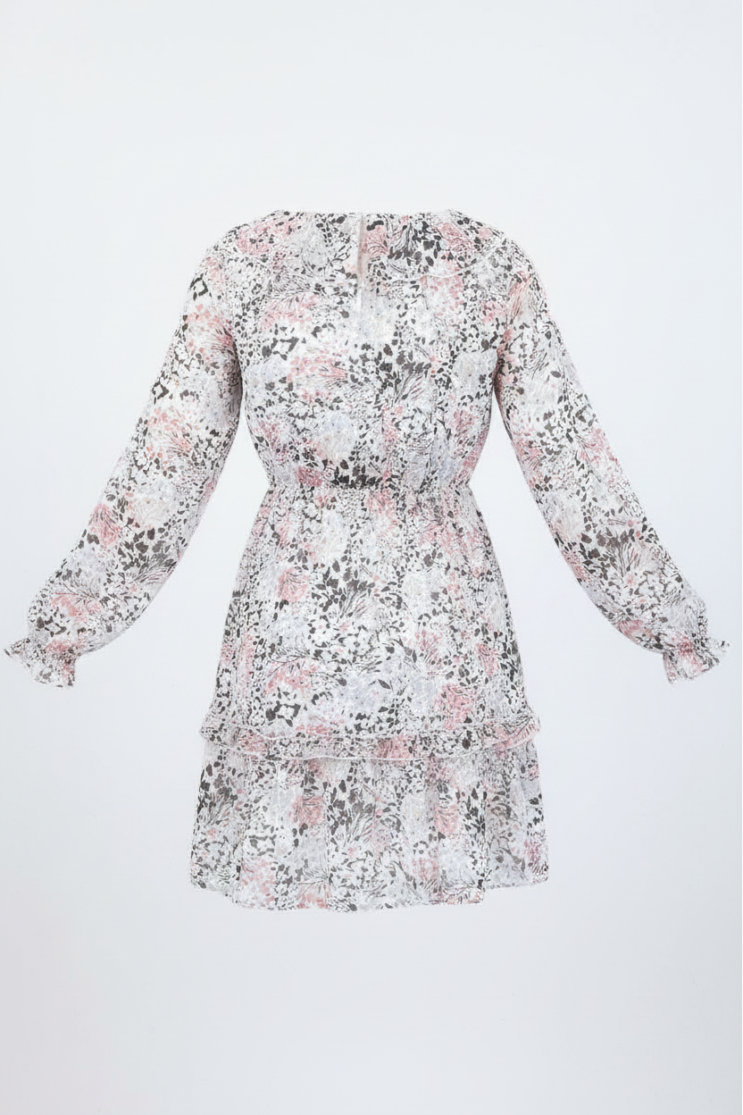 Robe Patineuse Fleurie Manches Longues