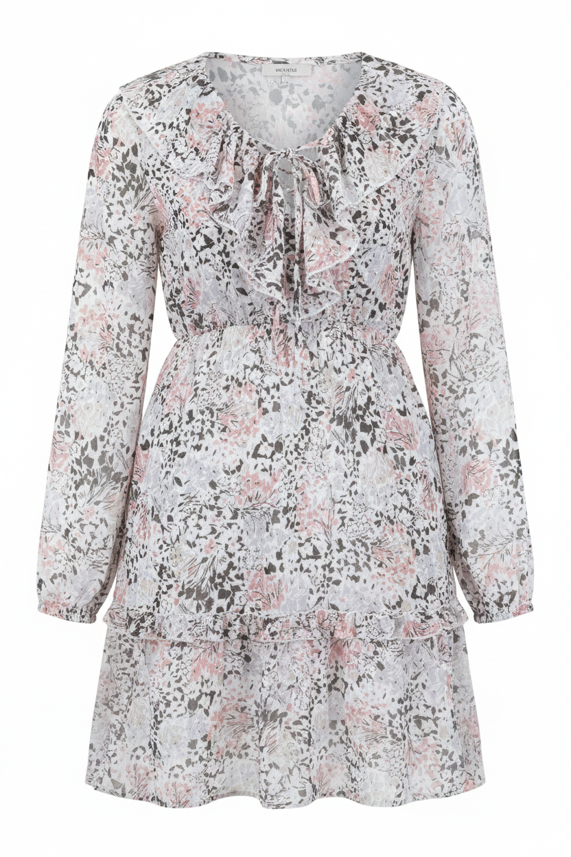 Robe Patineuse Fleurie Manches Longues